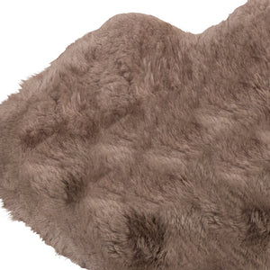 Homeroots 24" X 36" Taupe Sheepskin Single Long-haired - Rug  Genuine Sheepskin 332267