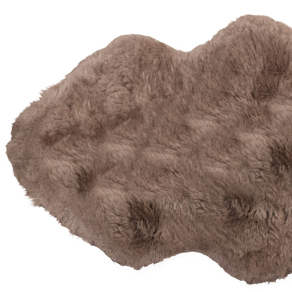 Homeroots 24" X 36" Taupe Sheepskin Single Long-haired - Rug  Genuine Sheepskin 332267