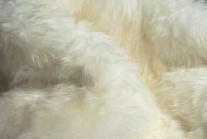 Homeroots 5' Off White Round Shag Sheepskin Area Rug  Genuine Sheepskin 332268