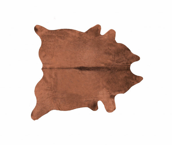 Homeroots 72" X 84" Brown Cowhide  Rug Brown Cowhide 332269
