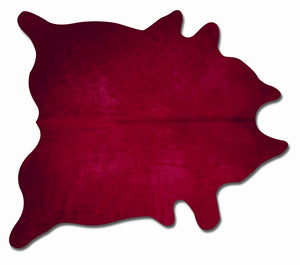 Homeroots 72" X 84" Burgundy Cowhide  Rug Burgundy Cowhide 332270