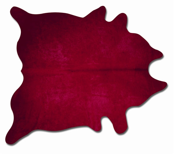 Homeroots 72" X 84" Burgundy Cowhide  Rug Burgundy Cowhide 332270