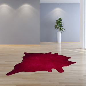 Homeroots 72" X 84" Burgundy Cowhide  Rug Burgundy Cowhide 332270