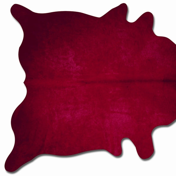 Homeroots 72" X 84" Burgundy Cowhide  Rug Burgundy Cowhide 332270
