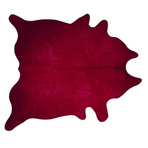 HomeRoots 6' X 7' Cowhide Area Rug - Authentic, Durable, and Stylish Floor Covering for Rustic Elegance Burgundy 332270