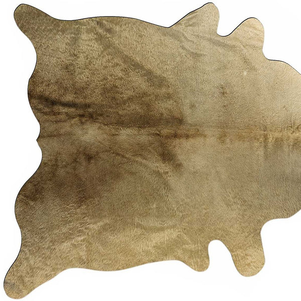 Homeroots 6' X 7' Gold Cowhide Area Rug Gold Cowhide 332271