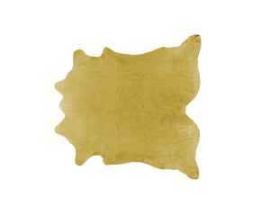 Homeroots 6' X 7' Gold Cowhide Cowhide Area Rug Honey Cowhide 332272