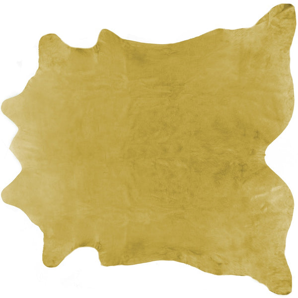 Homeroots 6' X 7' Gold Cowhide Cowhide Area Rug Honey Cowhide 332272