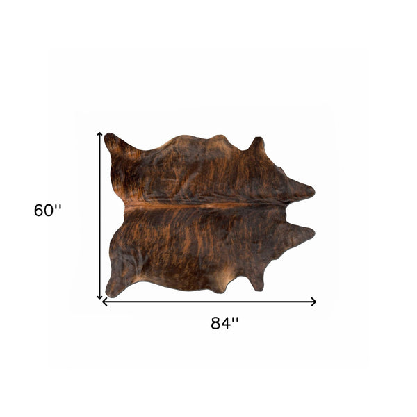 Homeroots 60" X 84" Dark Brindle Cowhide  Rug Dark Brindle Cowhide 332273