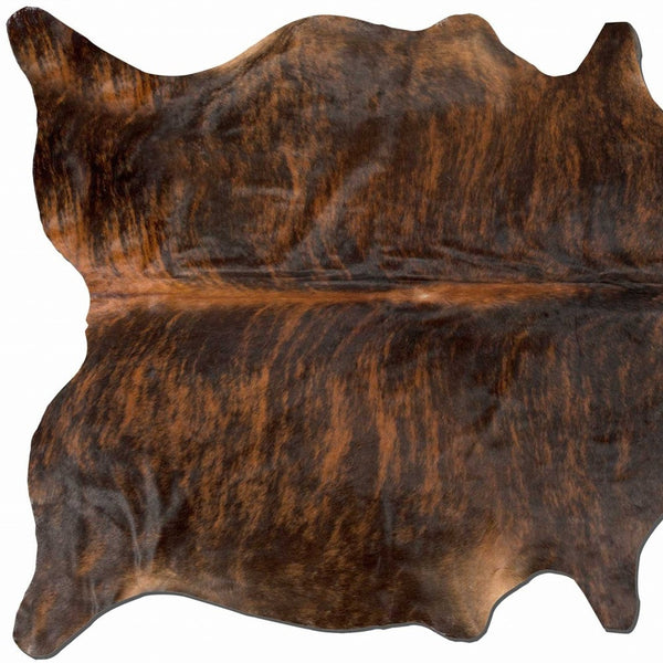 Homeroots 60" X 84" Dark Brindle Cowhide  Rug Dark Brindle Cowhide 332273