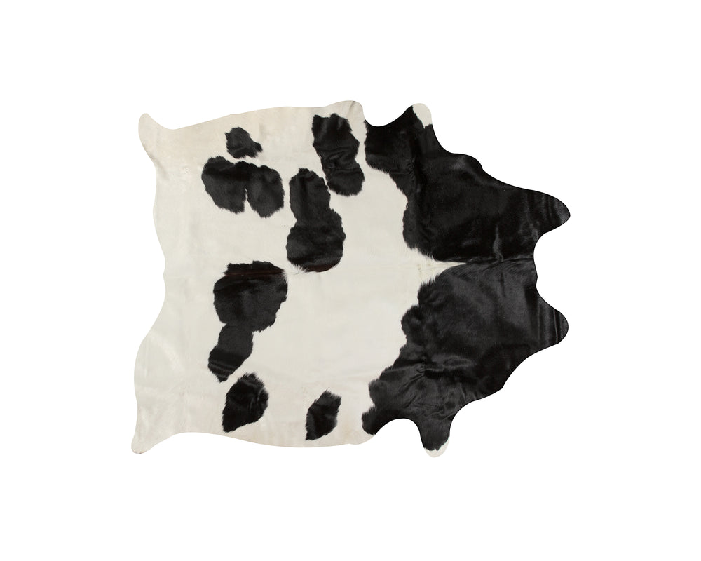 Homeroots 72" X 84" White And Black Cowhide  Rug White,Black Cowhide 332276