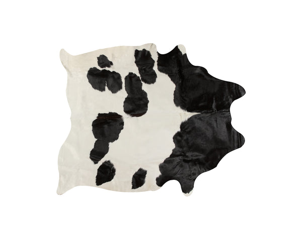Homeroots 72" X 84" White And Black Cowhide  Rug White,Black Cowhide 332276