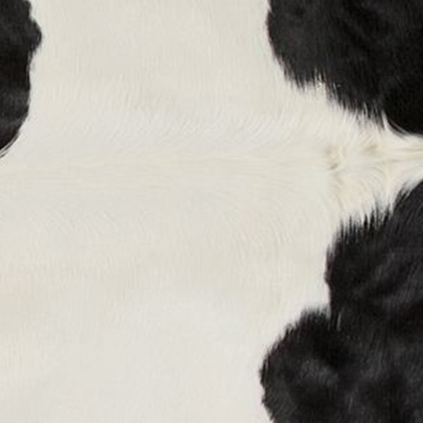 Homeroots 72" X 84" White And Black Cowhide  Rug White,Black Cowhide 332276