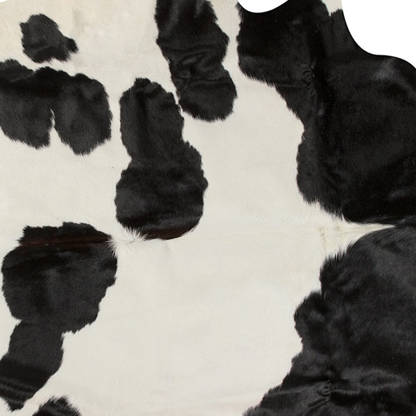 Homeroots 72" X 84" White And Black Cowhide  Rug White,Black Cowhide 332276