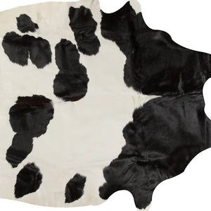 Homeroots 72" X 84" White And Black Cowhide  Rug White,Black Cowhide 332276