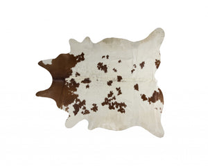 Homeroots 72" X 84" White And Brown Cowhide  Rug White,Brown Cowhide 332277