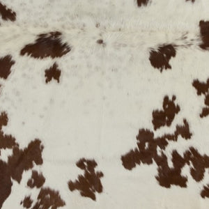 HomeRoots 6' X 7' Cowhide Print Area Rug – Luxurious Texture, Durable Design for Modern Living Spaces, Easy Care White/Brown 332277