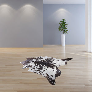 Homeroots 72" X 84" White And Chocolate Cowhide  Rug White,Chocolate Cowhide 332278