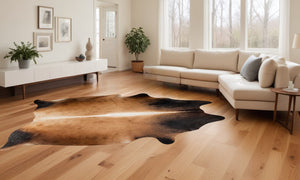 Homeroots 72" X 84" Tan Cowhide  Rug Tan Cowhide 332279