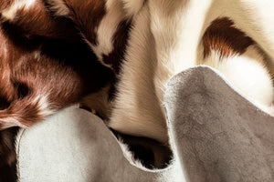 Homeroots 72" X 84" White And Brown Cowhide  Rug White,Brown Cowhide 332281