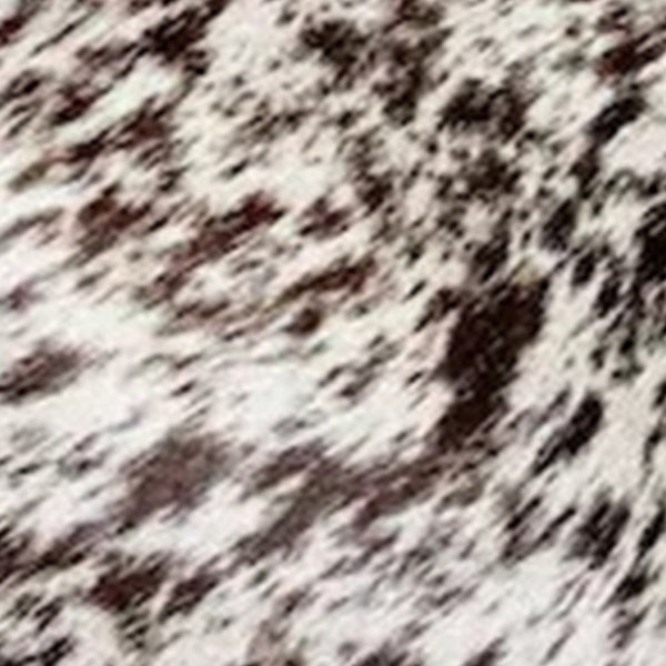 Homeroots 6' X 7' Brown And White Cowhide Handmade Area Rug White,Chocolate Cowhide 332282
