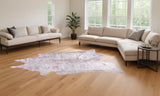 Homeroots 6' X 7' Gray Cowhide Area Rug Grey,Pink,Silver Cowhide 332283