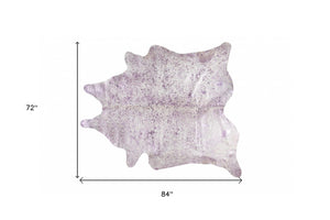 Homeroots 6' X 7' Gray Cowhide Area Rug Grey,Pink,Silver Cowhide 332283