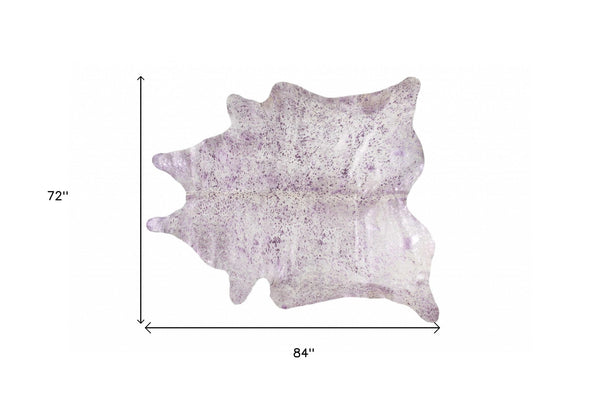 Homeroots 6' X 7' Gray Cowhide Area Rug Grey,Pink,Silver Cowhide 332283