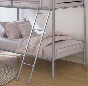 English Elm Contemporary Twin-over-Full Bunk Bed with Sturdy Metal Frame, Two-Tone Finish, Space-Saving Design Silver 15 L x 80 W x 7 H B2741P347318