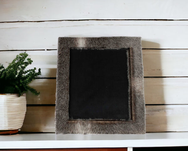 Homeroots 8" X 10" Gray Cowhide Tabletop Picture Frame Grey  332323