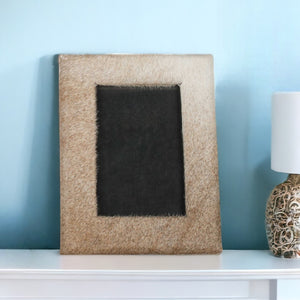 Homeroots 8" X 10" Natural Cowhide Tabletop Picture Frame Natural  332324