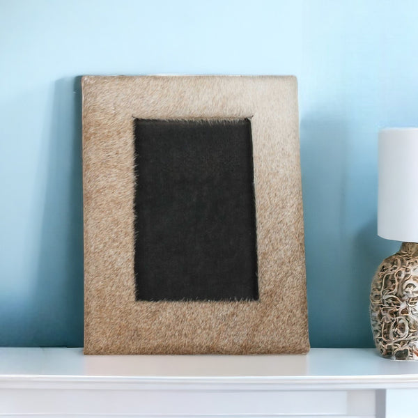 Homeroots 8" X 10" Natural Cowhide Tabletop Picture Frame Natural  332324