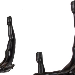 HomeRoots Set of Three Dimensional Diving Man Wall Sculptures for Modern Home Decor and Artistic Flair Black 332359