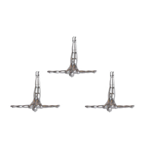 Homeroots Set Of Three 7" Silver Divers Resin Wall Decor Silver Resin 332360