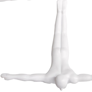 Homeroots Set Of Three 7" White Divers Resin Wall Decor White Resin 332361