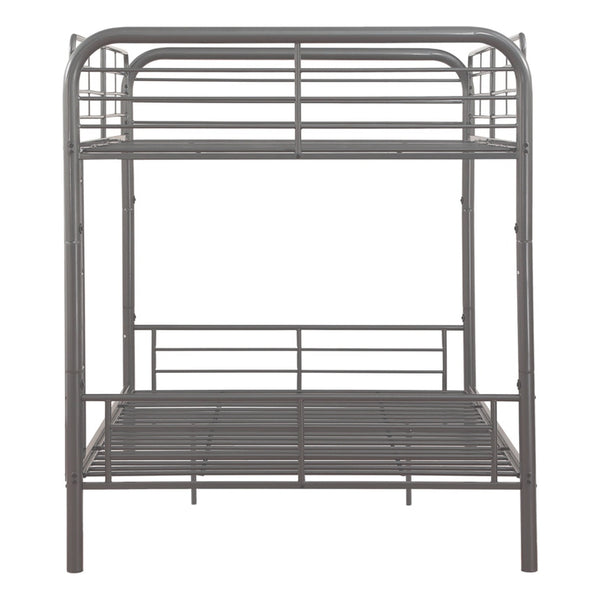 Homeroots 79" X 42" X 61" Gunmetal Metal Twin Over Twin Bunk Bed  Metal 332365