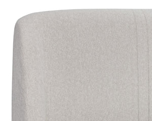 Sunpan Nevin Platform Bed - Modern Comfort with Elegant Ruching and Antique Brass Legs for Stylish Spaces Queen