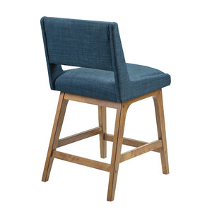JLA Home INK+IVY - Counter Stylish upholstered counter stool with pecan wood legs, boomerang silhouette, durable comfort II104-0480