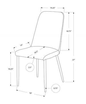 HomeRoots Set of Two Elegant Upholstered Faux Leather Dining Chairs with Sleek Silver Accents for Style White 332575