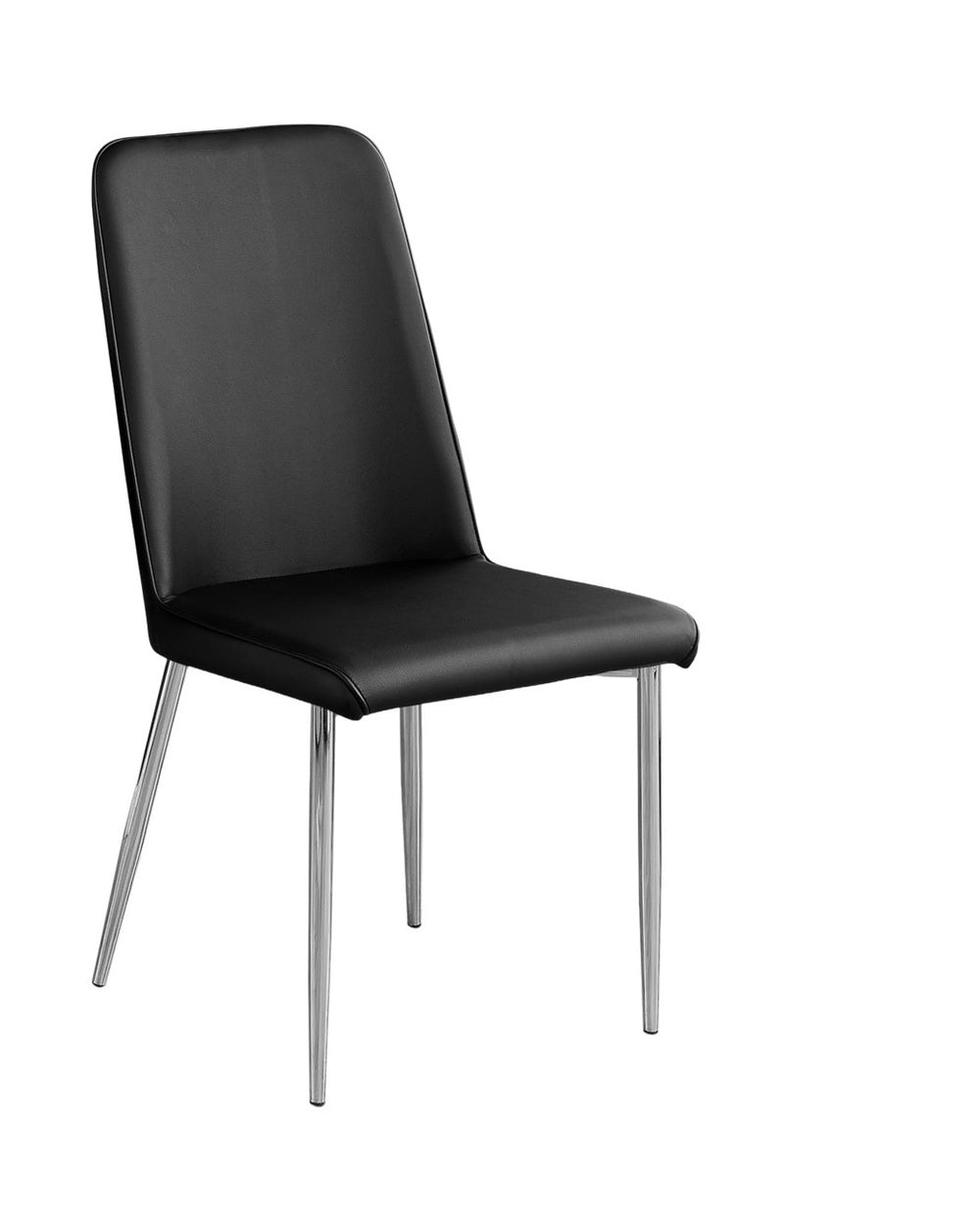 Homeroots Set Of Two Black And Silver Upholstered Faux Leather Dining Side Chairs Black Metal 332576