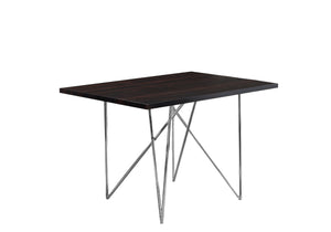 Homeroots 32" Dark Brown And Silver Metal Dining Table   332580