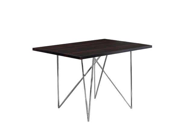 Homeroots 32" Dark Brown And Silver Metal Dining Table   332580