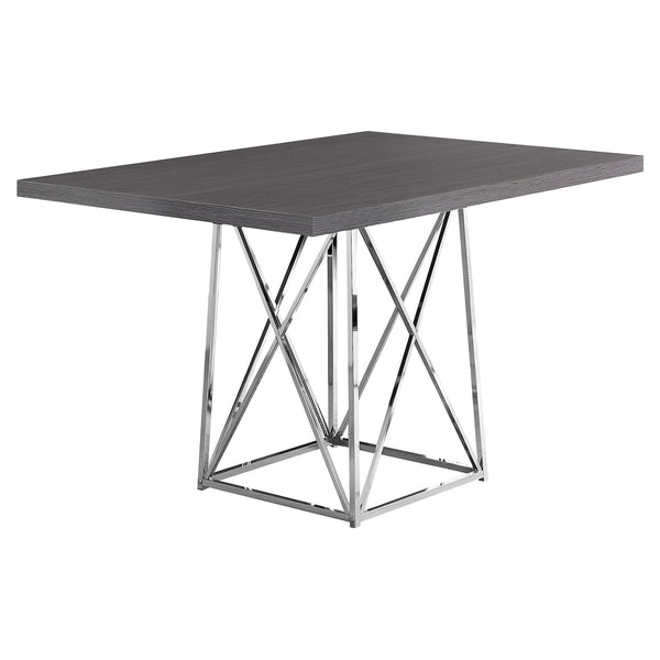 Homeroots 48" Taupe And Silver Metal Dining Table Grey  332591