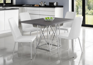 HomeRoots 48" Taupe and Silver Metal Dining Table - Stylish, Durable, and Modern for Cozy Gatherings or Meals Grey 332591