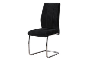 HomeRoots Set of Two Elegant Upholstered Velvet Dining Side Chairs with Silver Metal Legs for Modern Style Black 332594