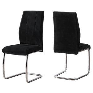 Homeroots Set Of Two Black And Silver Upholstered Velvet Dining Side Chairs Black Metal 332594
