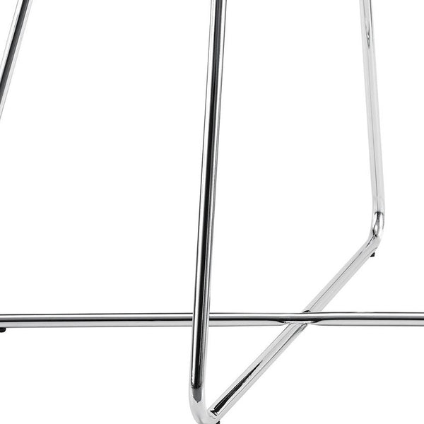 Homeroots 40" Clear And Silver Glass And Metal Pedestal Base Dining Table   332597