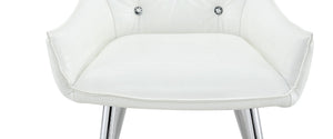 English Elm Crocodile Textured Pu Leather Accent Chair Diamond Tufted with Chrome Metal Legs W3493P456345