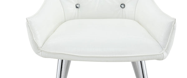 English Elm Crocodile Textured Pu Leather Accent Chair Diamond Tufted with Chrome Metal Legs W3493P456345