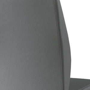 Homeroots Set Of Two Gray And Silver Upholstered Faux Leather Dining Side Chairs Grey Metal 332603